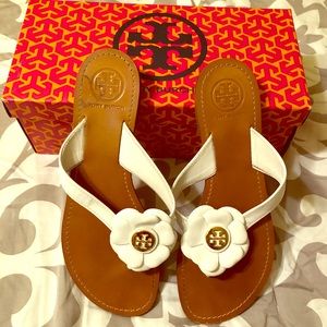 Tory Burch White Breely Sandals